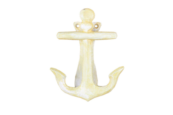 Antique White Cast Iron Decorative Anchor Door Knocker 6"
