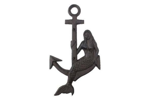 Cast Iron Mermaid Anchor 9"