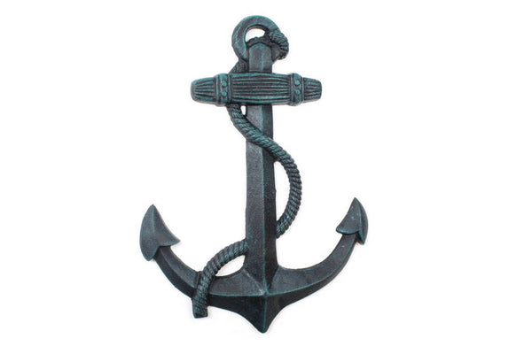 Seaworn Blue Cast Iron Anchor 17"