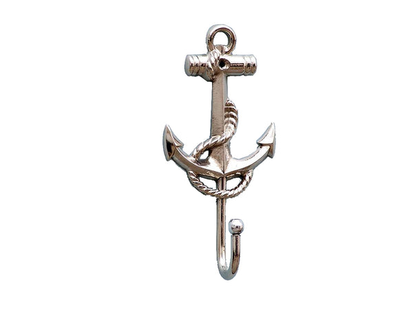 Chrome Anchor And Rope With Hook 7"