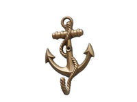 Antique Brass Anchor With Rope Hook 5"