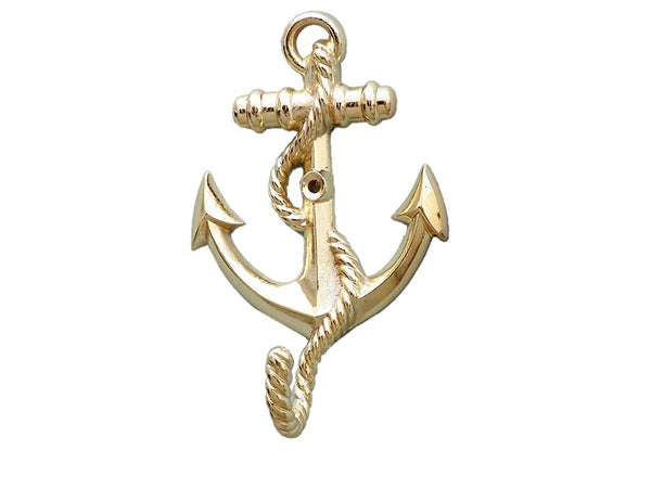 Gold Finish Anchor With Rope Hook 5"