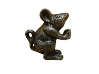 Rustic Silver Cast Iron Mouse Door Stopper 5"