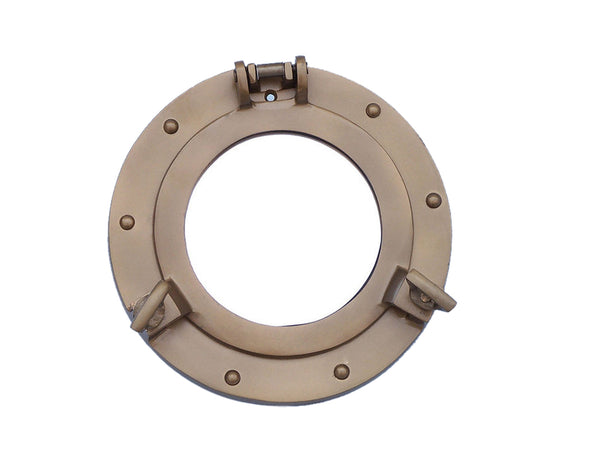 Antique Brass Deluxe Class Porthole Window 8"