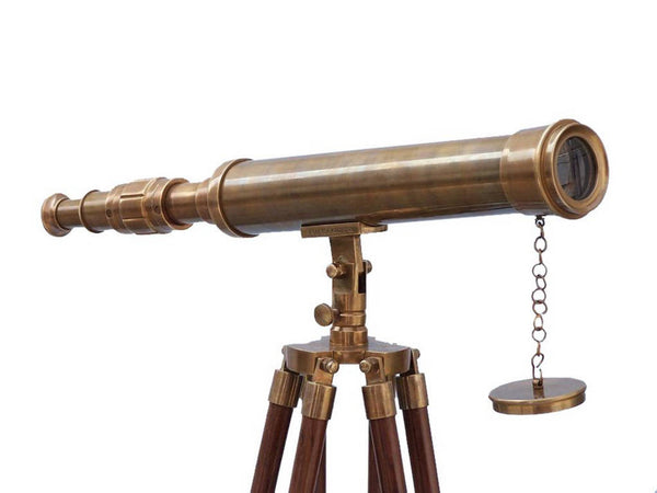Floor Standing Antique Brass Harbor Master Telescope 50"