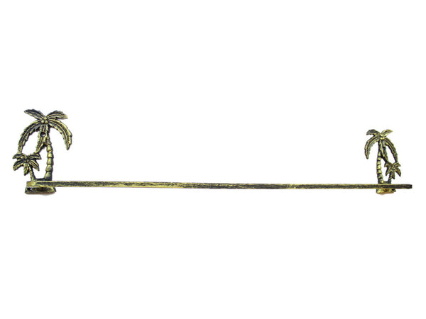 Rustic Gold Cast Iron Palm Tree Bath Towel Holder 26"