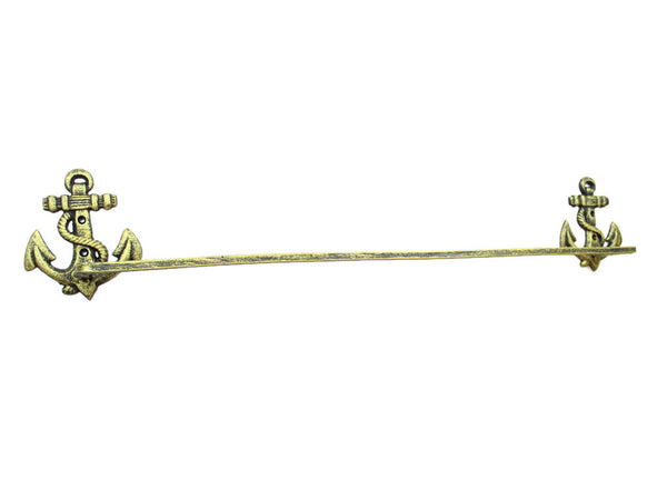 Rustic Gold Cast Iron Anchor Bath Towel Holder 27"
