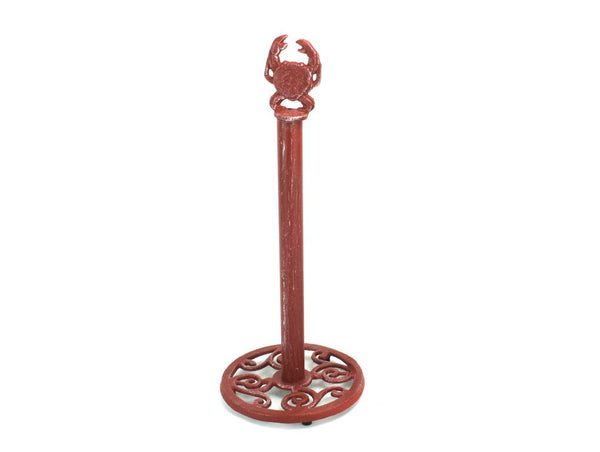 Rustic Red Cast Iron Crab Extra Toilet Paper Stand 16"