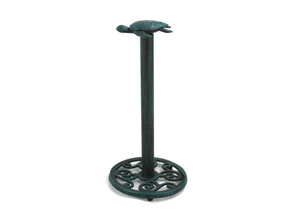 Seaworn Blue Cast Iron Sea Turtle Extra Toilet Paper Stand 13"