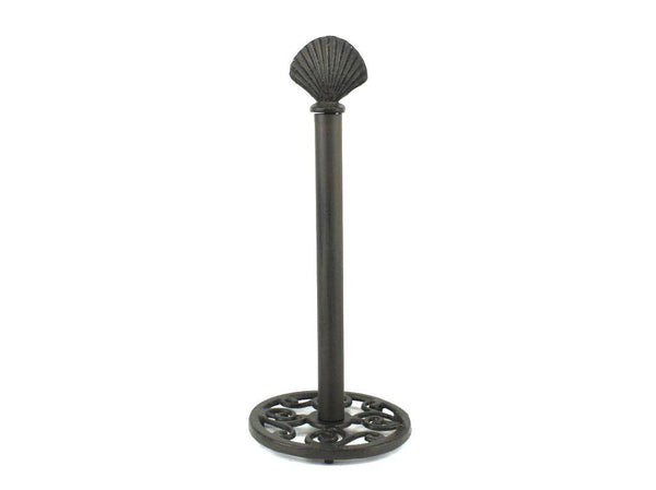 Cast Iron Seashell Extra Toilet Paper Stand 16"