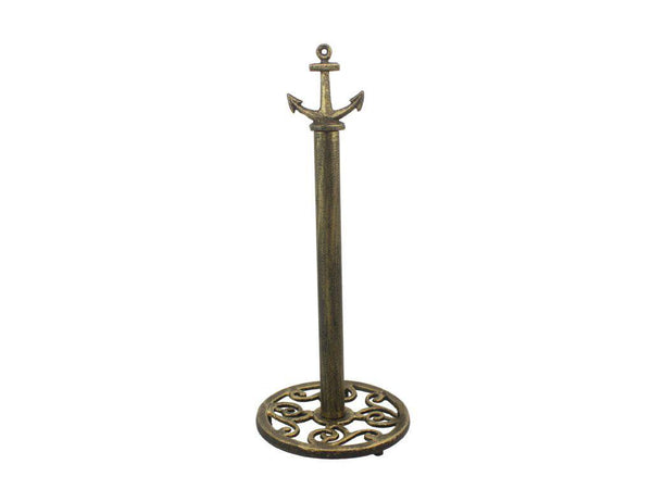 Rustic Gold Cast Iron Anchor Extra Toilet Paper Stand 16"