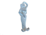 Whitewashed Cast Iron Mermaid Door Knocker 7"