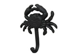 Rustic Black Cast Iron Wall Mounted Crab Hook 5"