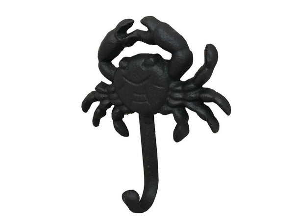 Rustic Black Cast Iron Wall Mounted Crab Hook 5"