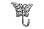 Rustic Silver Cast Iron Butterfly Hook 6"