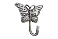 Rustic Silver Cast Iron Butterfly Hook 6"
