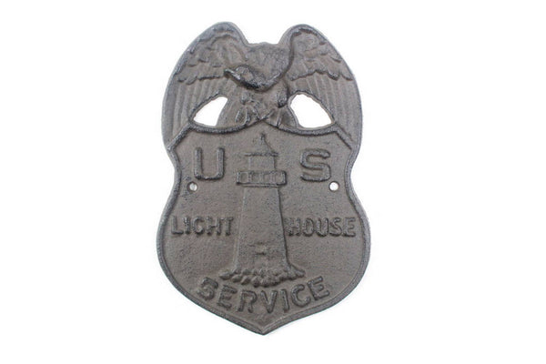 Cast Iron US Lighthouse Service Sign 9"