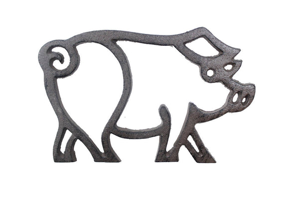 Cast Iron Pig Shaped Trivet 8"