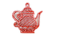 Rustic Red Cast Iron Teapot Trivet 9"