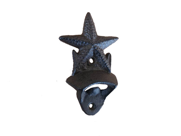 Cast Iron Wall Mounted Starfish Bottle Opener 6"