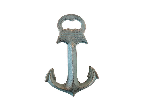 Antique Seaworn Bronze Deluxe Cast Iron Anchor Bottle Opener 6"
