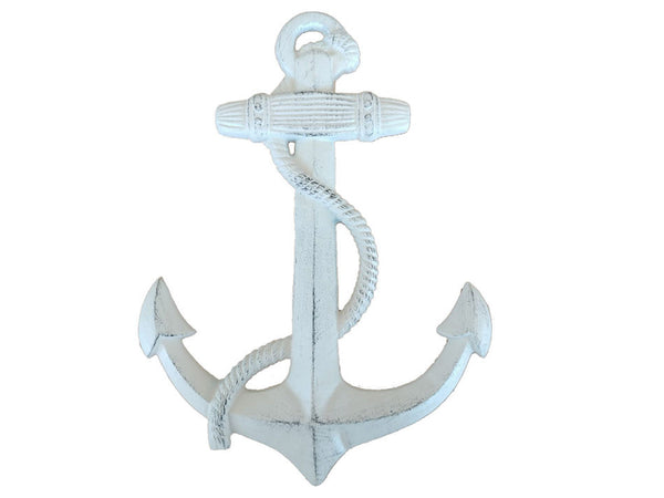 Whitewashed Cast Iron Anchor 17"