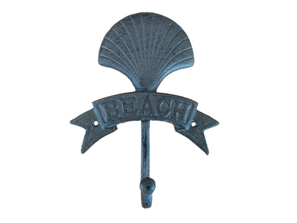 Cast Iron Seashell Beach Hook 8"