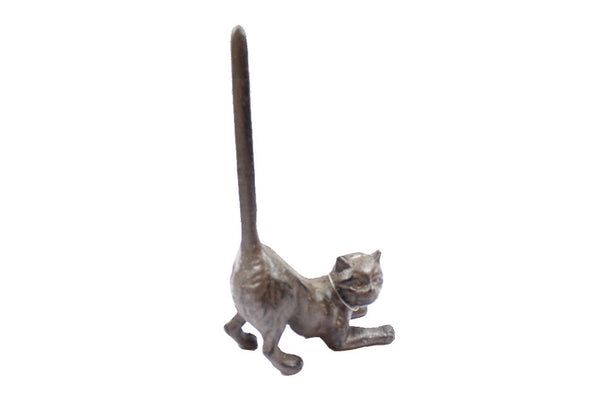 Cast Iron Cat Paper Towel Holder 10"