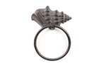 Cast Iron Decorative Conch Towel Holder 7"