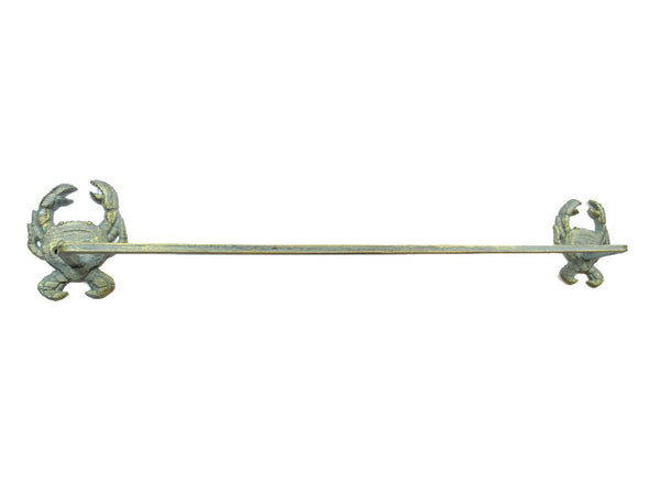 Antique Seaworn Bronze Cast Iron Crab Bath Towel Holder 27"