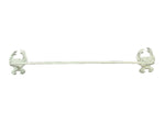 Whitewashed Cast Iron Crab Bath Towel Holder 27"