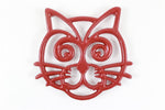 Rustic Red Cast Iron Cat Trivet 7"