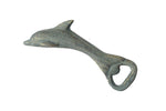 Antique Seaworn Bronze Cast Iron Dolphin Bottle Opener 7"