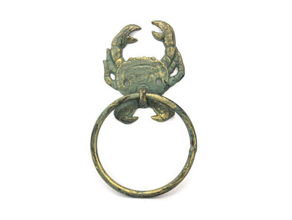 Antique Bronze Cast Iron Crab Towel Holder 8"