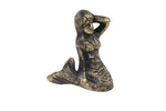 Rustic Gold Cast Iron Sitting Mermaid 3"