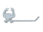 Whitewashed Cast Iron Crab Toilet Paper Holder 10"