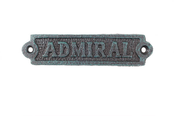 Seaworn Blue Cast Iron Admiral Sign 6"