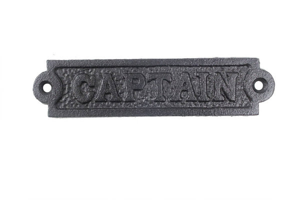 Rustic Black Cast Iron Captain Sign 6"