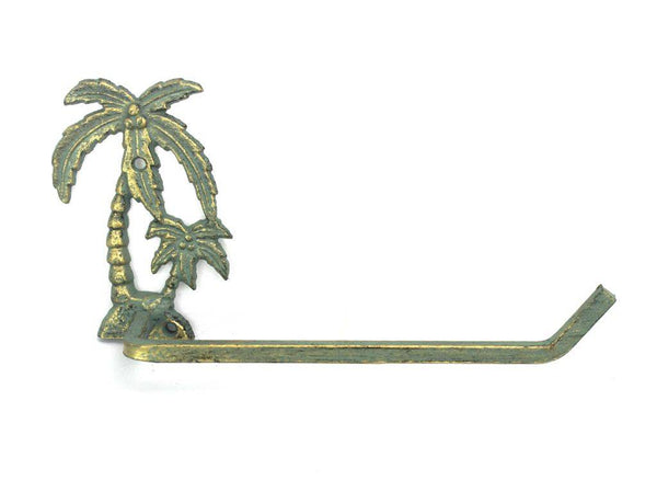 Antique Bronze Cast Iron Palm Tree Toilet Paper Holder 10"