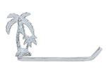 Whitewashed Cast Iron Palm Tree Toilet Paper Holder 10"