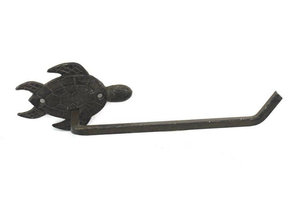 Cast Iron Sea Turtle Toilet Paper Holder 10"