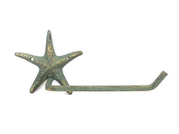 Antique Bronze Cast Iron Starfish Toilet Paper Holder 10"