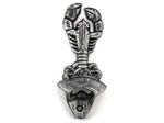 Antique Silver Cast Iron Wall Mounted Lobster Bottle Opener 6"