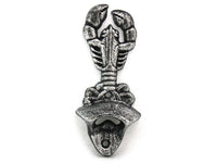 Antique Silver Cast Iron Wall Mounted Lobster Bottle Opener 6"