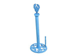 Dark Blue Whitewashed Cast Iron Lobster Paper Towel Holder 16"