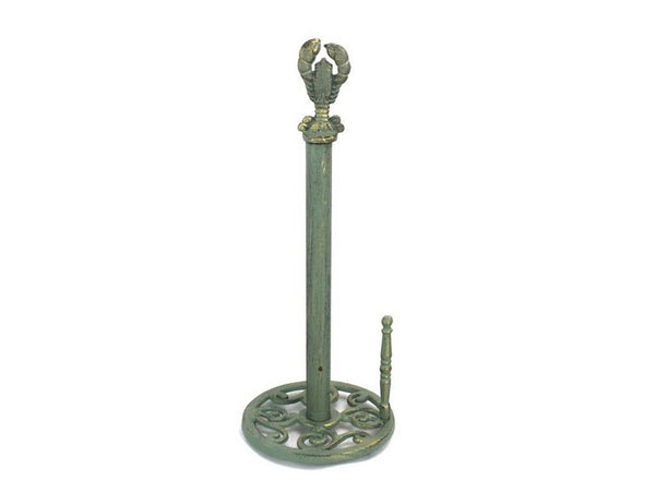 Antique Bronze Cast Iron Lobster Paper Towel Holder 16"