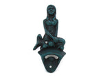 Seaworn Blue Cast Iron Wall Mounted Mermaid Bottle Opener 6"