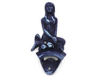 Rustic Dark Blue Cast Iron Wall Mounted Mermaid Bottle Opener 6"
