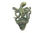 Antique Bronze Cast Iron Wall Mounted Octopus Bottle Opener 6"