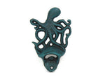 Seaworn Blue Cast Iron Wall Mounted Octopus Bottle Opener 6"
